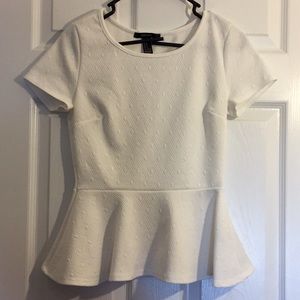 Forever 21 Textured Peplum Top