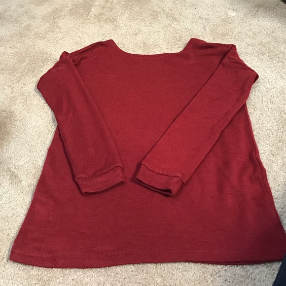 Lulu's wine color scoop back sweater