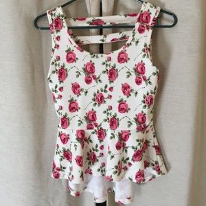 Pink rose patterned top