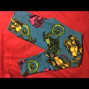 NWT LULAROE UNICORN MOTORCYCLE LEGGINGS OS