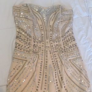 Jeweled Strapless Party Dress