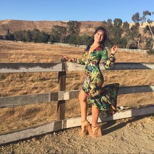 Long, low plunge dress