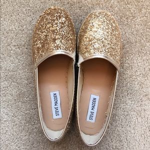 Steve madden Lunah gold glitter shoes