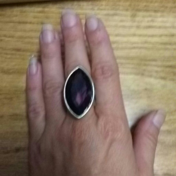 Large purple statement ring - stretch type