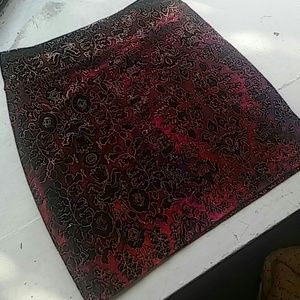 Sexy Velvet Printed Mini Skirt by Ecote