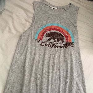 Grey, long, comfy, tank top