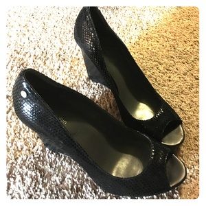 Dark Blue Calvin Klein Wedges (Size 9)