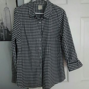 J crew gingham button up