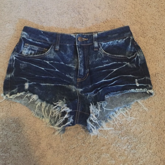 Acid Wash Denim Cutoff Shorts