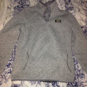 Grey LLBean Snap Pullover