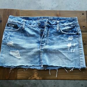 Distressed AE  Button up Jean Skirt