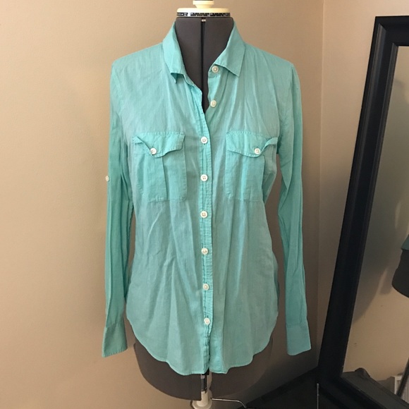 J. Crew "The Perfect Shirt" mint button down