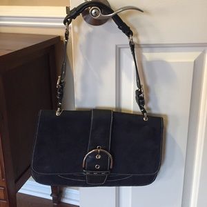 Suede coach bag