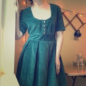 Teal Corduroy Dress