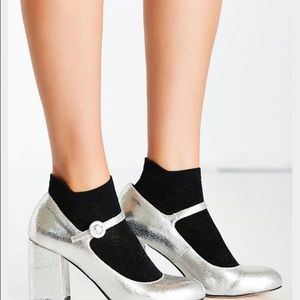 UO Silver Mary Janes