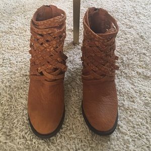 Free People brown leather booties