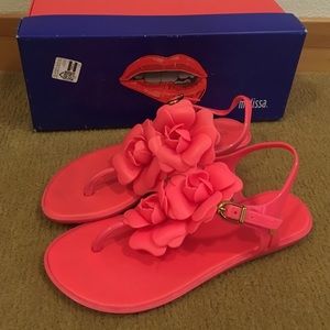 Melissa Solar Garden Sandals in Neon Pink