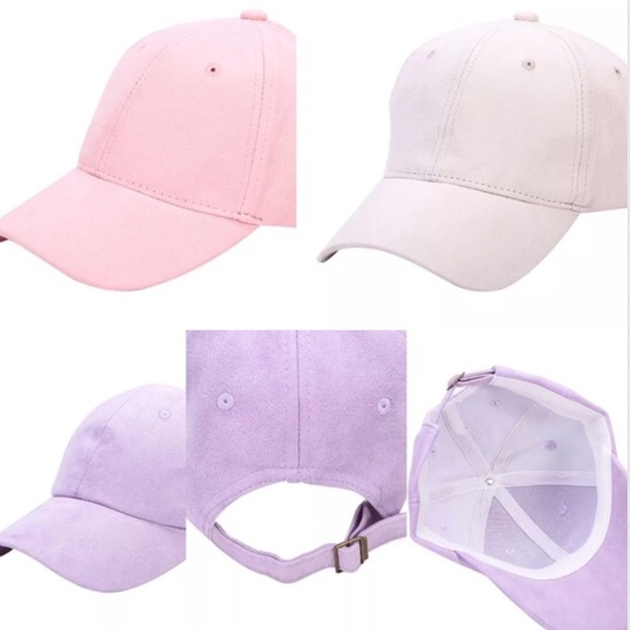 NEW! Pink suede baseball cap - Picture 2 of 2
