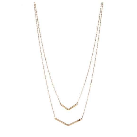 Two Layer Double Chevron Necklace