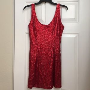 Tobi Red Sequin Dress- Medium