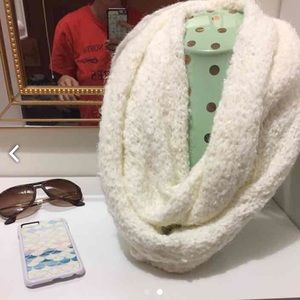 White Fuzzy Scarf