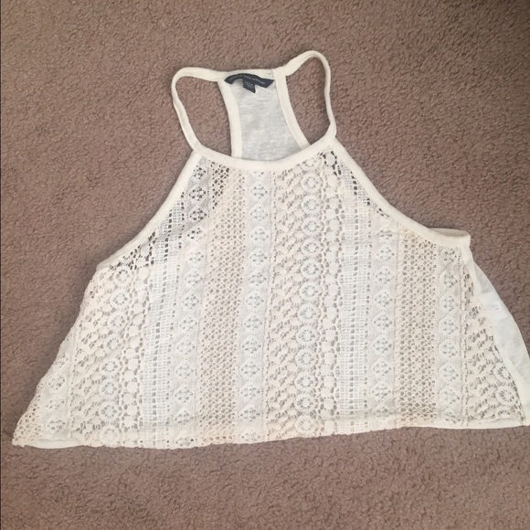 White lace crop top