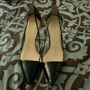 Jessica Simpson clear/black heels pumps