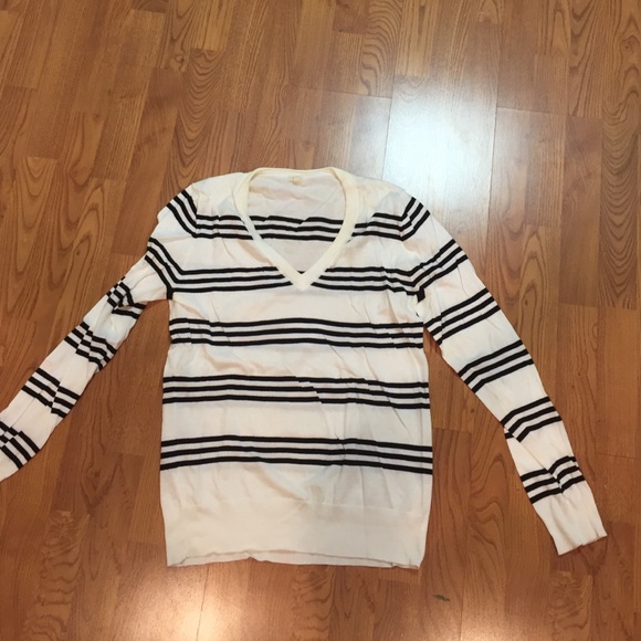 JCrew stripe v neck sweater sz XL