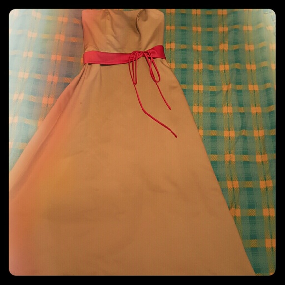 Green and pink long formal dress