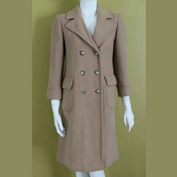 Vintage Camel Elongated Wool Blend Coat