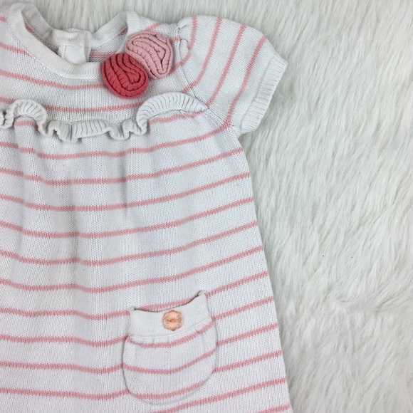 Gymboree pink and white sweater tunic dress