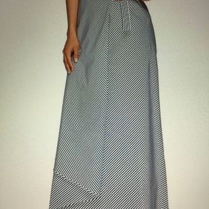 G.I.L.I. Striped Wrap Front Maxi Skirt.
