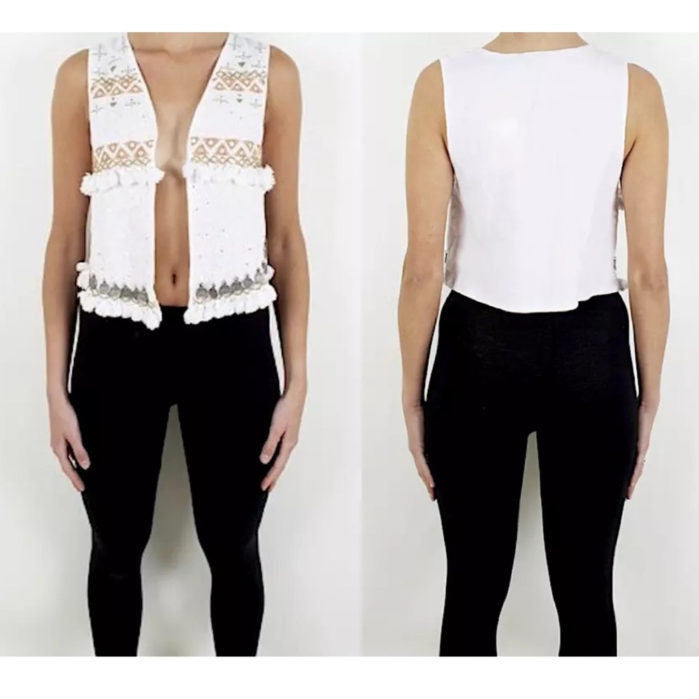 MES DEMOISELLES Woven Pullover Intricate Cardigan