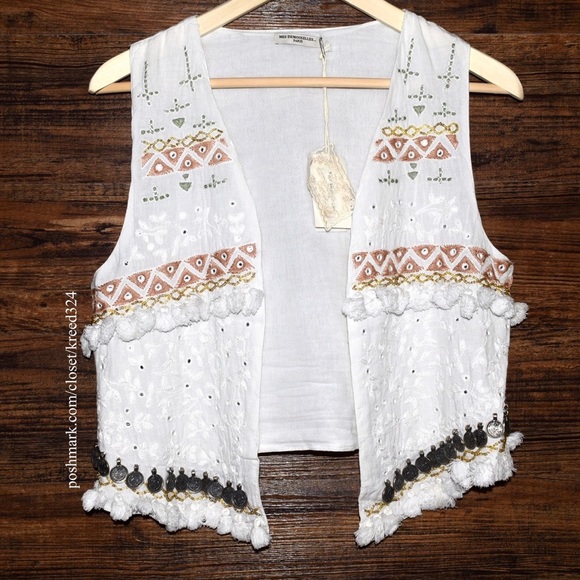 MES DEMOISELLES Woven Pullover Intricate Cardigan - Picture 4 of 7