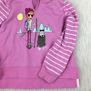Roxy girl hiking outdoors pink hoodie sweatshirt