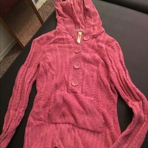 Pink button sweater
