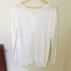 Glamorous semisheer long sleeve knit open back top