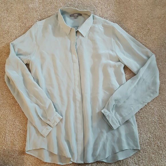 Uniqlo 100% silk long sleeve blouse
