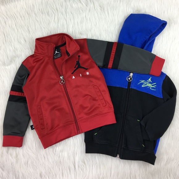 Jordan Air black and red and blue zip up jacket