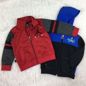 Jordan Air black and red and blue zip up jacket