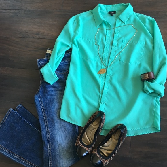 Light turquoise blouse