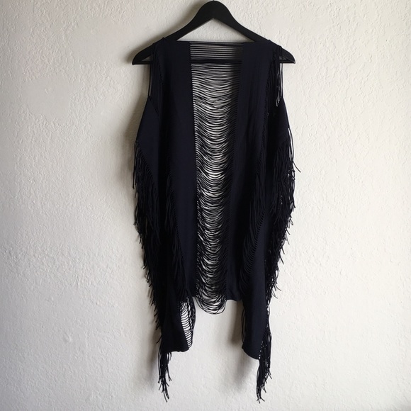Unique fringe poncho