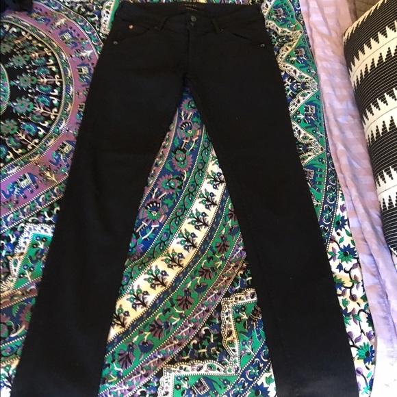 Black skinny straight leg Hudson jeans