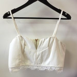 White Lace Crop Top