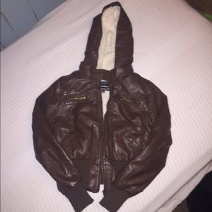 SOLD :)))) NWOT Bomber leather jacket 