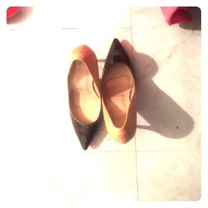 Two tone red bottoms heels