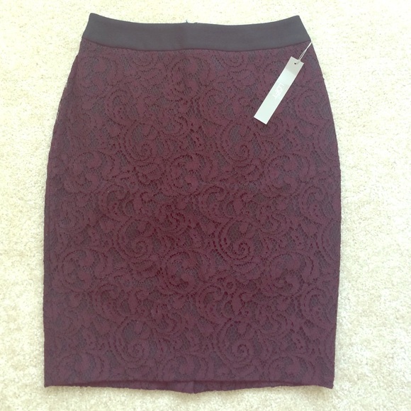 Burgundy lace skirt