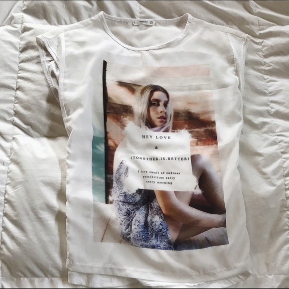 Mango Printed Drop-Shoulder Tee