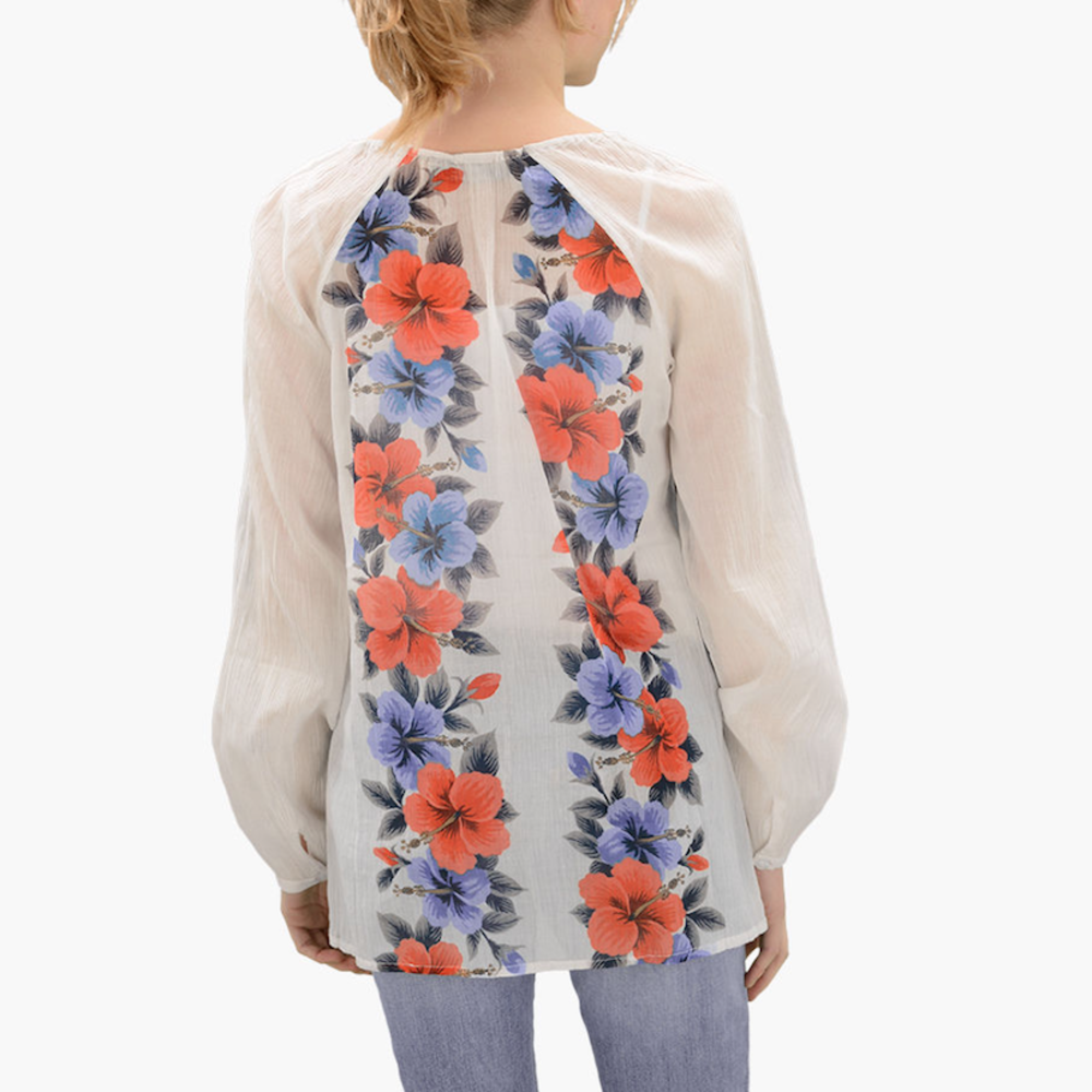 ANTIK BATIK Floral Print Top Gauze Bohemian Tunic - Picture 2 of 6