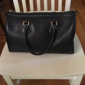 J Crew All leather Black Boston Bag